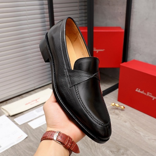 Replica Ferragamo Leather Shoes For Men #872129 $85.00 USD for Wholesale