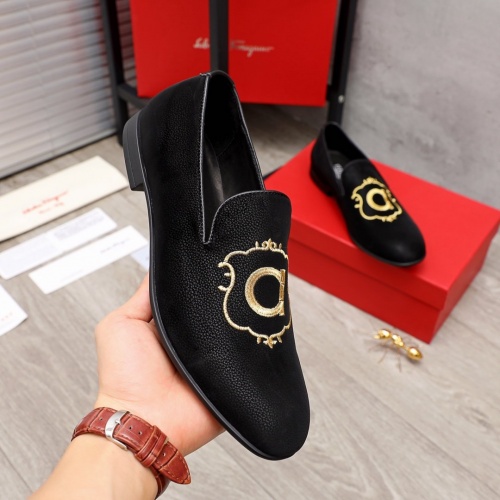 Replica Ferragamo Leather Shoes For Men #872131 $92.00 USD for Wholesale