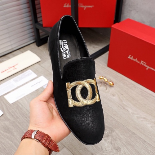Replica Ferragamo Leather Shoes For Men #872132 $92.00 USD for Wholesale