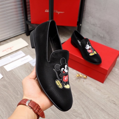 Replica Ferragamo Leather Shoes For Men #872133 $92.00 USD for Wholesale
