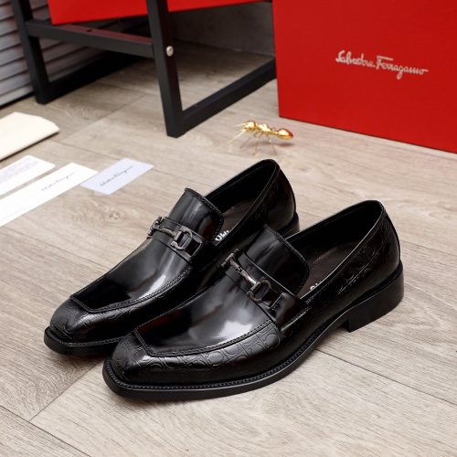 Replica Ferragamo Leather Shoes For Men #872135 $92.00 USD for Wholesale