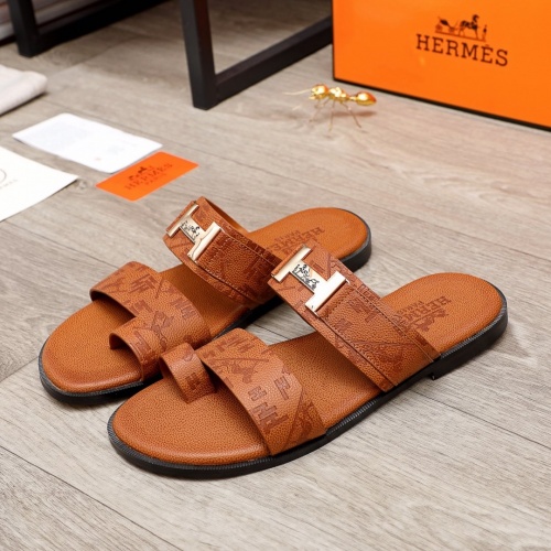 Replica Hermes Slippers For Men #872793 $48.00 USD for Wholesale