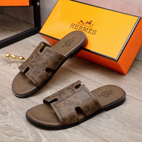 Replica Hermes Slippers For Men #872795 $48.00 USD for Wholesale