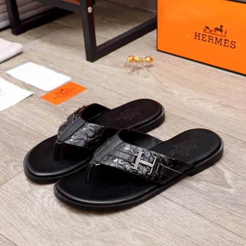 Replica Hermes Slippers For Men #872800 $48.00 USD for Wholesale