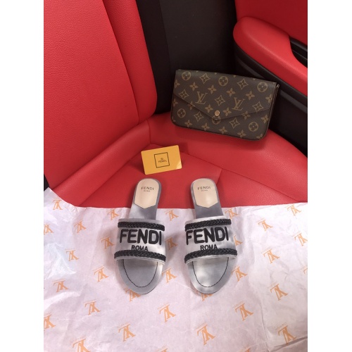 Fendi Slippers For Women #873049 $52.00 USD, Wholesale Replica Fendi Slippers