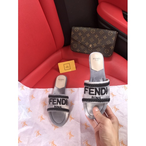 Replica Fendi Slippers For Women #873049 $52.00 USD for Wholesale