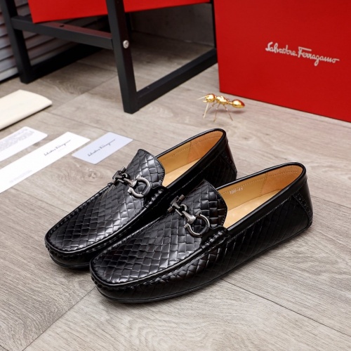 Replica Ferragamo Leather Shoes For Men #873635 $82.00 USD for Wholesale