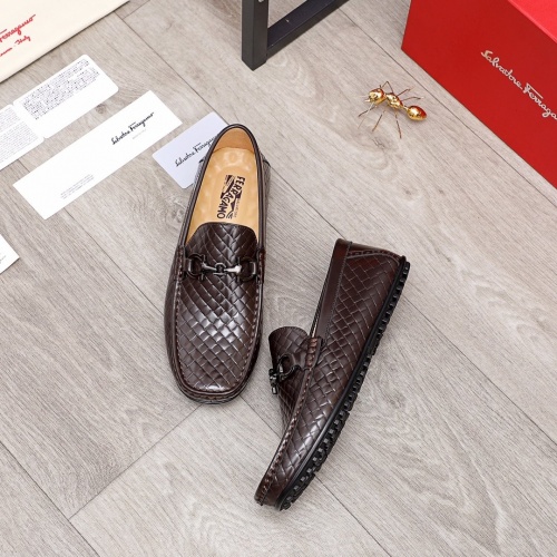 Replica Ferragamo Leather Shoes For Men #873636 $82.00 USD for Wholesale