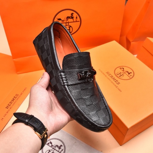 Replica Hermes Leather Shoes For Men #873984 $80.00 USD for Wholesale