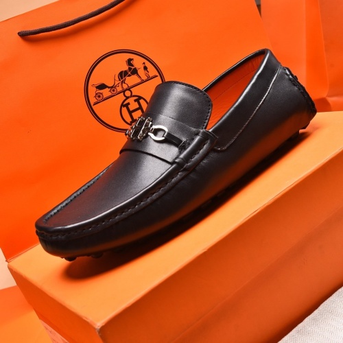 Replica Hermes Leather Shoes For Men #873985 $80.00 USD for Wholesale