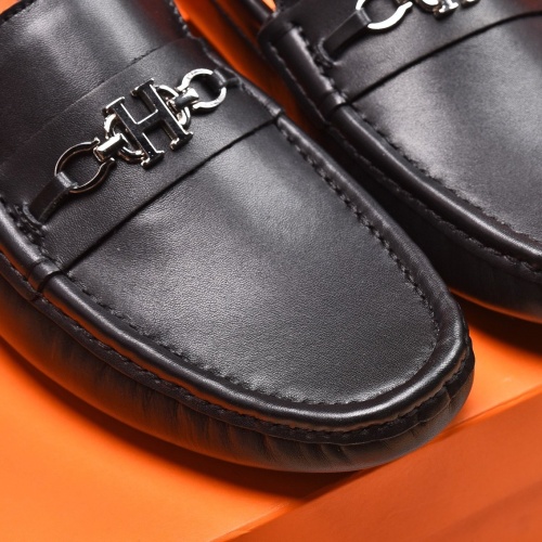 Replica Hermes Leather Shoes For Men #873985 $80.00 USD for Wholesale