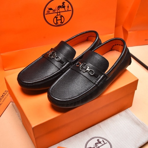 Replica Hermes Leather Shoes For Men #873986 $80.00 USD for Wholesale