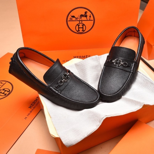 Replica Hermes Leather Shoes For Men #873986 $80.00 USD for Wholesale