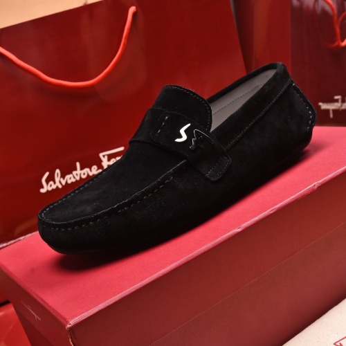 Replica Ferragamo Leather Shoes For Men #873987 $80.00 USD for Wholesale