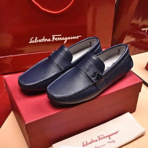Replica Ferragamo Leather Shoes For Men #873988 $80.00 USD for Wholesale
