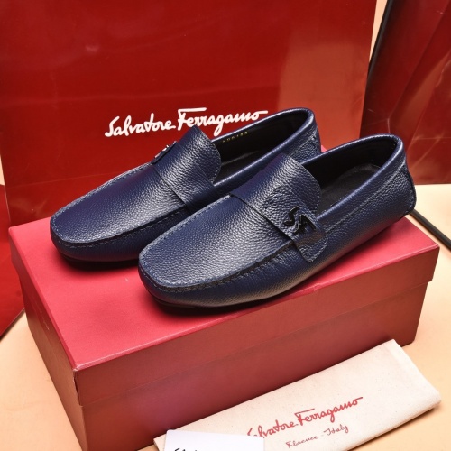 Replica Ferragamo Leather Shoes For Men #873991 $80.00 USD for Wholesale