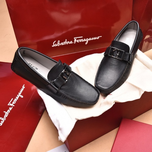 Replica Ferragamo Leather Shoes For Men #873992 $80.00 USD for Wholesale