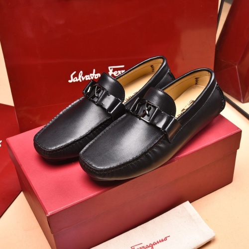 Replica Ferragamo Leather Shoes For Men #873993 $80.00 USD for Wholesale