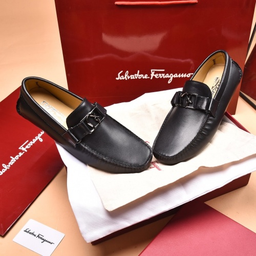 Replica Ferragamo Leather Shoes For Men #873993 $80.00 USD for Wholesale
