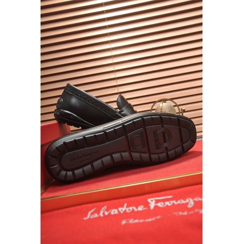 Replica Salvatore Ferragamo Leather Shoes For Men #874920 $92.00 USD for Wholesale
