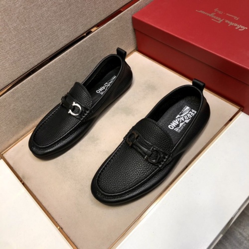 Replica Ferragamo Leather Shoes For Men #875501 $80.00 USD for Wholesale