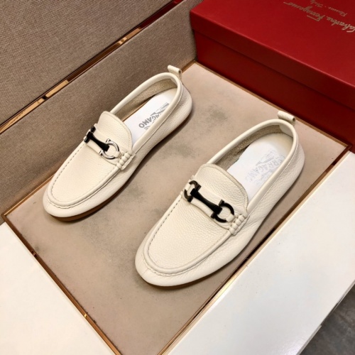 Replica Ferragamo Leather Shoes For Men #875503 $80.00 USD for Wholesale