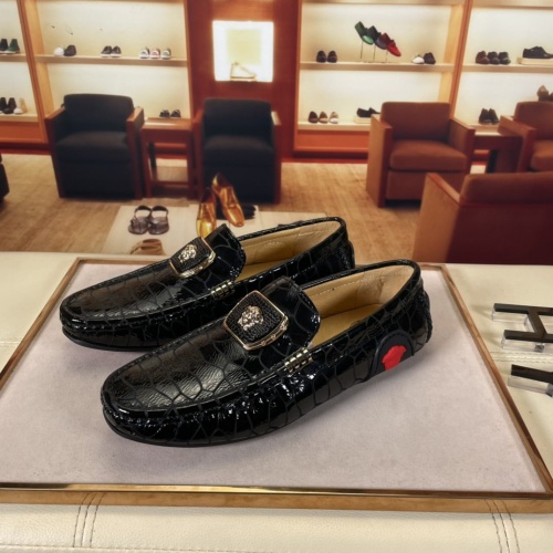 Replica Versace Leather Shoes For Men #875514 $64.00 USD for Wholesale