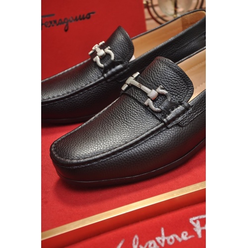 Replica Ferragamo Leather Shoes For Men #875582 $88.00 USD for Wholesale