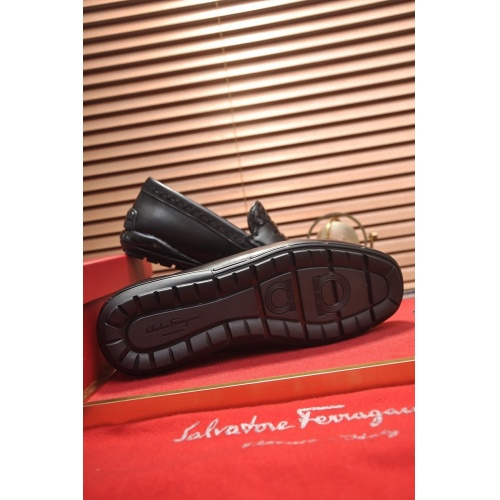 Replica Ferragamo Leather Shoes For Men #875584 $92.00 USD for Wholesale