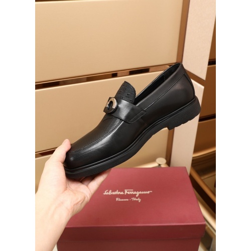 Replica Ferragamo Leather Shoes For Men #875654 $88.00 USD for Wholesale