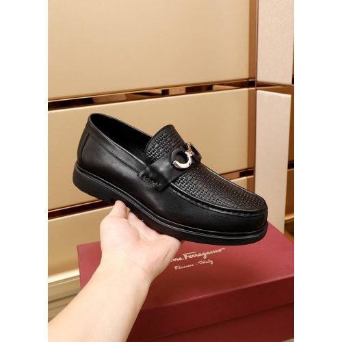 Replica Ferragamo Leather Shoes For Men #875655 $88.00 USD for Wholesale