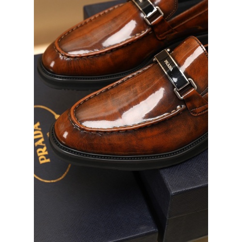 Replica Prada Leather Shoes For Men #875673 $88.00 USD for Wholesale