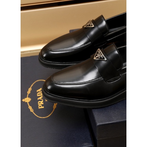 Replica Prada Leather Shoes For Men #875674 $88.00 USD for Wholesale