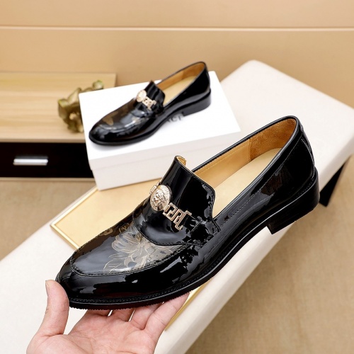 Replica Versace Leather Shoes For Men #876368 $82.00 USD for Wholesale