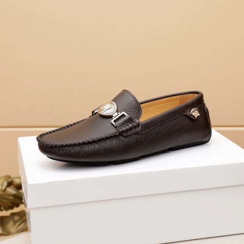 Replica Versace Leather Shoes For Men #876378 $68.00 USD for Wholesale
