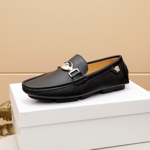 Replica Versace Leather Shoes For Men #876380 $68.00 USD for Wholesale