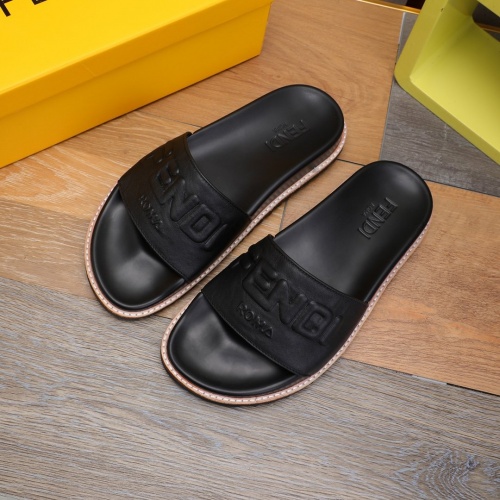 Replica Fendi Slippers For Men #877696 $52.00 USD for Wholesale