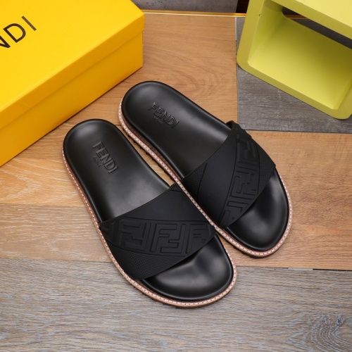 Replica Fendi Slippers For Men #877698 $52.00 USD for Wholesale