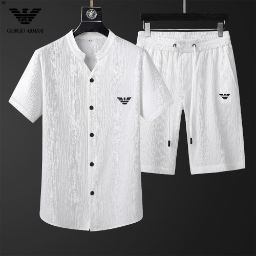 Armani Tracksuits Short Sleeved For Men #878019 $68.00 USD, Wholesale Replica Armani Tracksuits