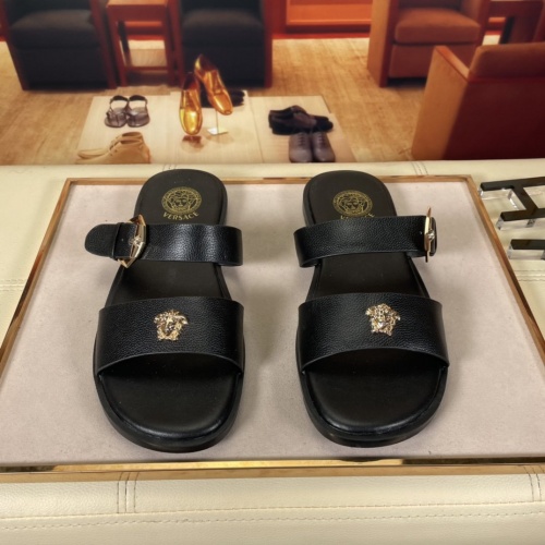 Replica Versace Slippers For Men #878630 $45.00 USD for Wholesale