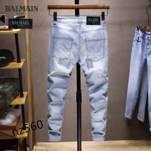 Replica Balmain Jeans For Men #878728 $49.00 USD for Wholesale