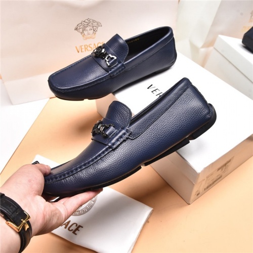 Replica Versace Leather Shoes For Men #879620 $80.00 USD for Wholesale