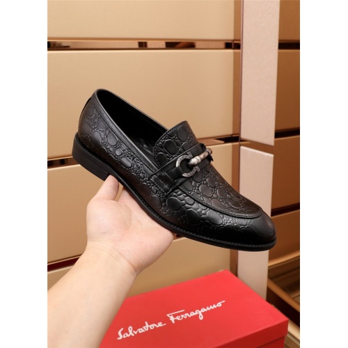 Replica Salvatore Ferragamo Leather Shoes For Men #879644 $82.00 USD for Wholesale