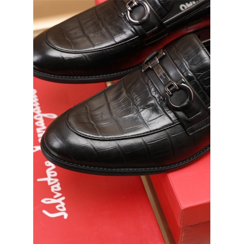 Replica Salvatore Ferragamo Leather Shoes For Men #879655 $82.00 USD for Wholesale