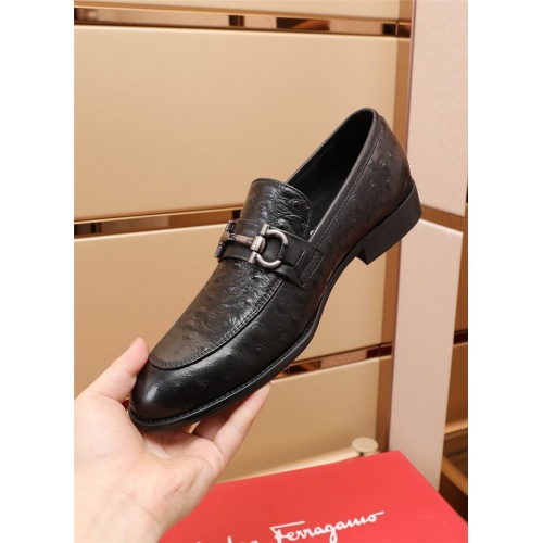 Replica Salvatore Ferragamo Leather Shoes For Men #879657 $82.00 USD for Wholesale