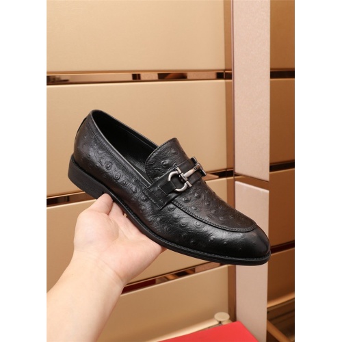 Replica Salvatore Ferragamo Leather Shoes For Men #879657 $82.00 USD for Wholesale