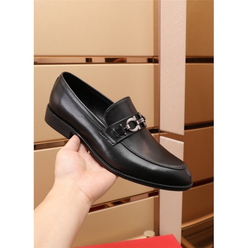 Replica Salvatore Ferragamo Leather Shoes For Men #879658 $82.00 USD for Wholesale