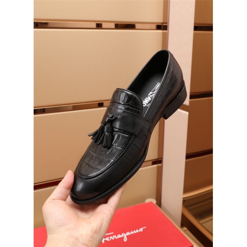 Replica Salvatore Ferragamo Leather Shoes For Men #879659 $82.00 USD for Wholesale
