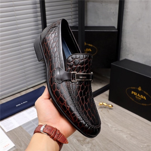 Replica Prada Leather Shoes For Men #880011 $82.00 USD for Wholesale