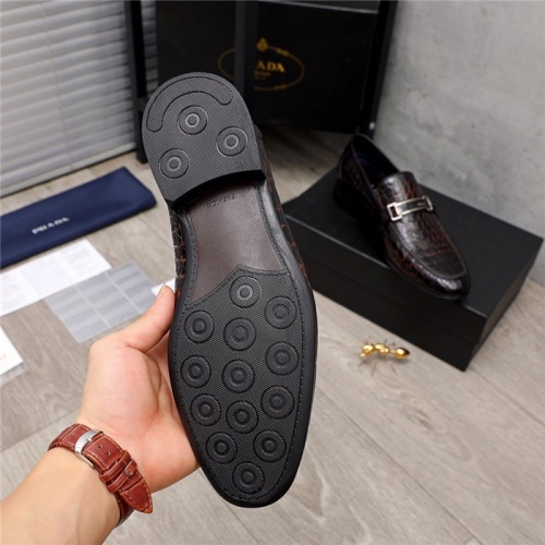 Replica Prada Leather Shoes For Men #880011 $82.00 USD for Wholesale